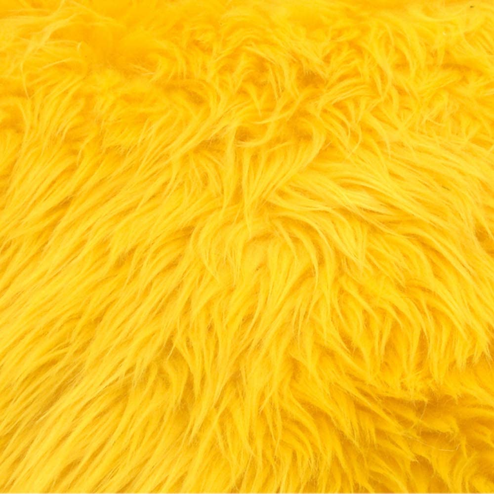 Yellow Shaggy Faux Fur Fabric by the Yard